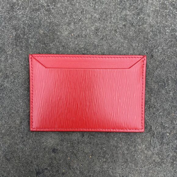 Prada Card Holder Vitello Move Red And Gold 3 Cc - Picture 2 of 11